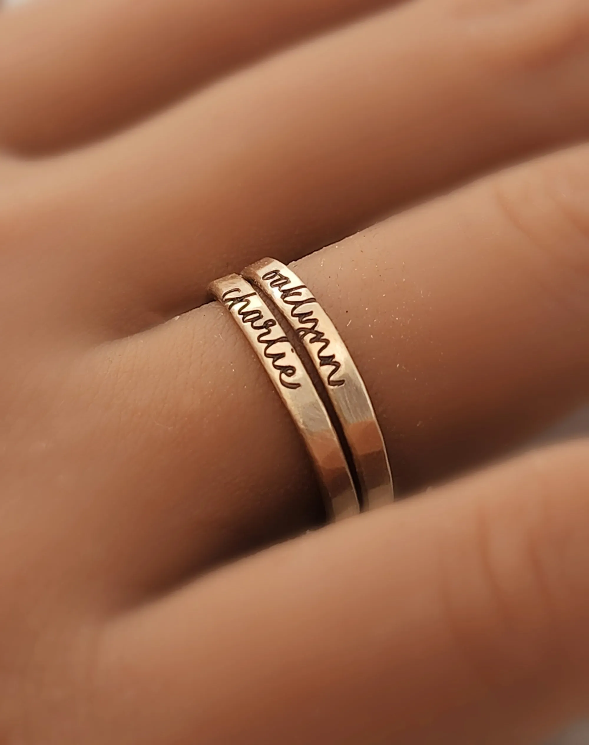 Handwriting Font Personalized Ring