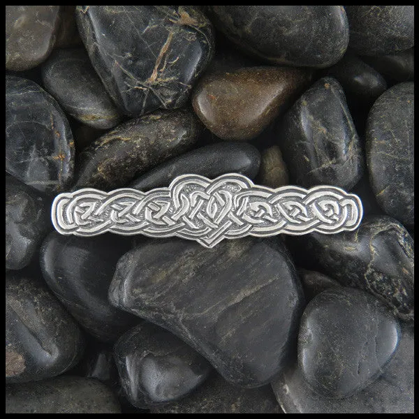 Heart Knot Bar Pin in Silver