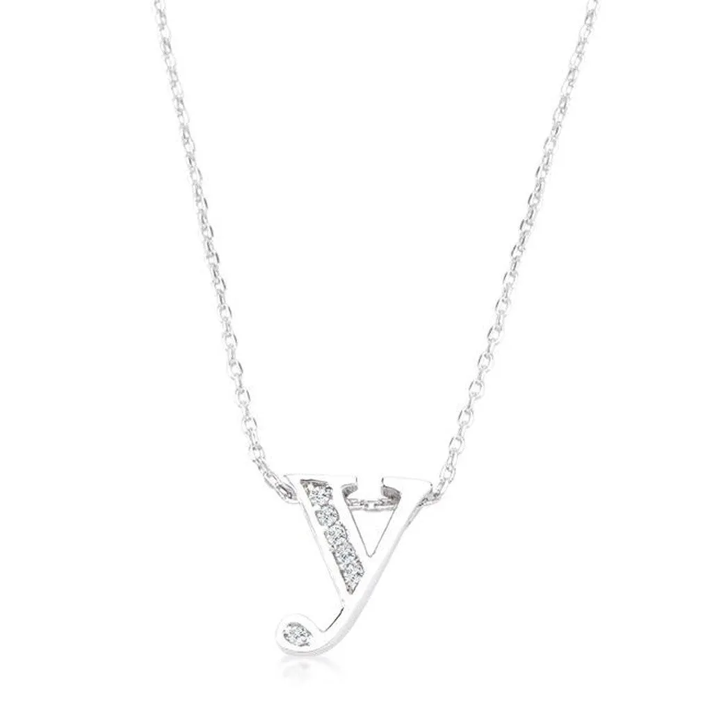 Initial Y Crystal Pendant