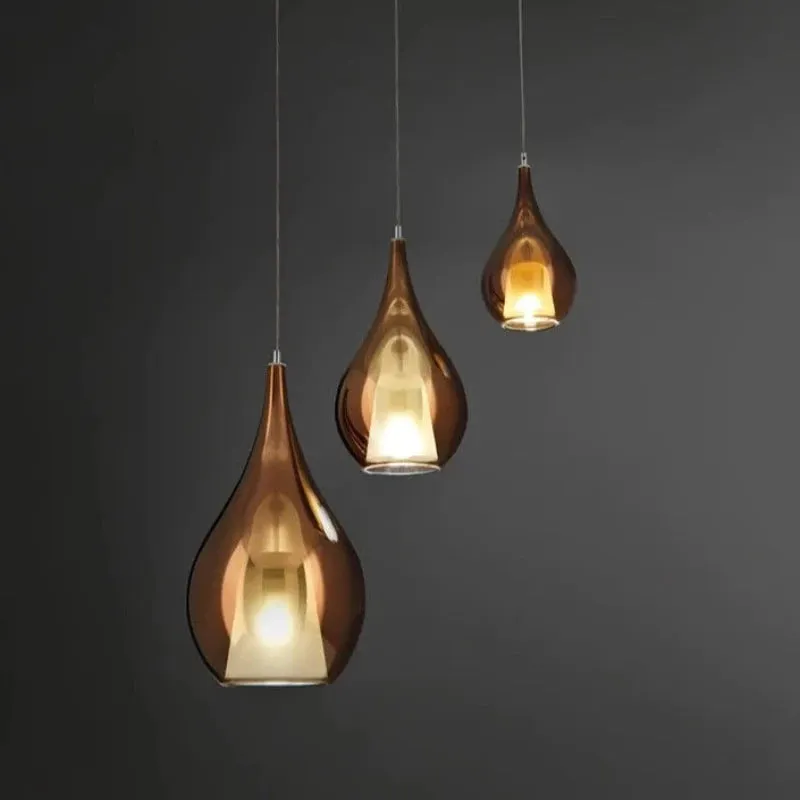 Italian Glass Tear Drop Pendant Light | Assorted Finishes