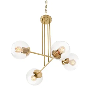 Jamie 25 in. 4 Lights Pendant Light Satin Brass Finish