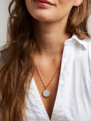 Jessica Moonstone Coin Pendant Necklace