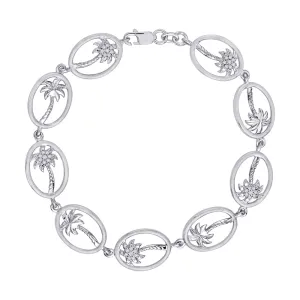 KATARINA 1/5 cttw Diamond "Palm Tree" Charm Bracelet