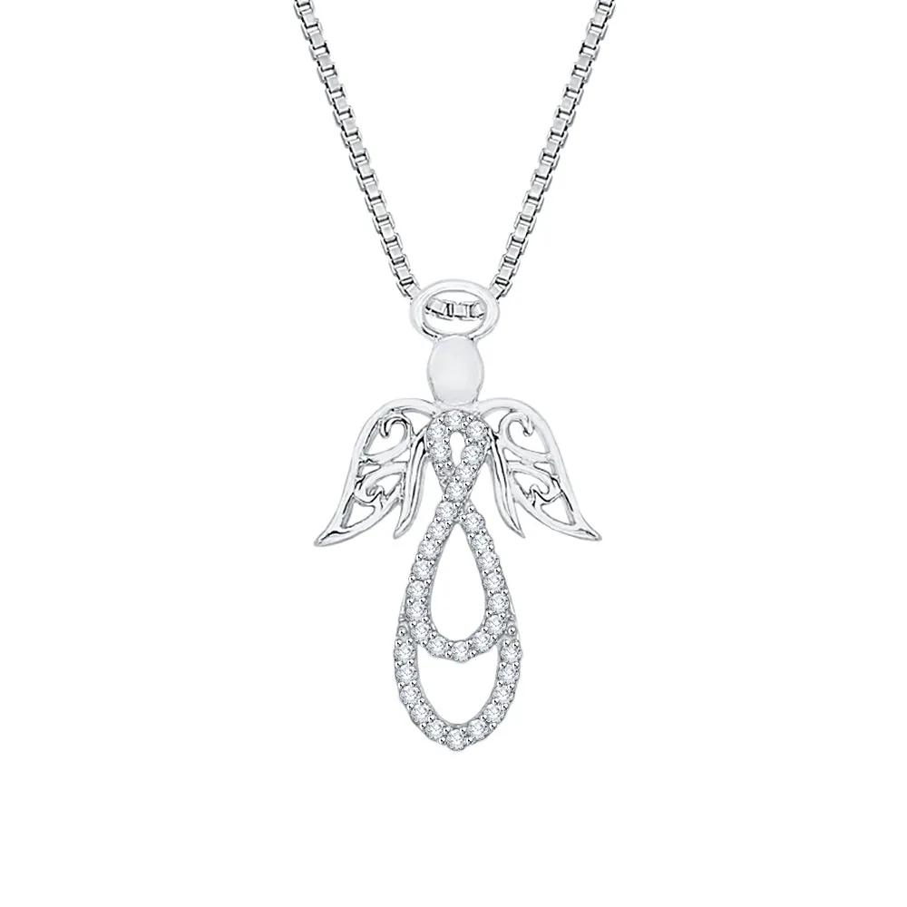 KATARINA Angel Diamond Pendant Necklace (1/8 cttw)