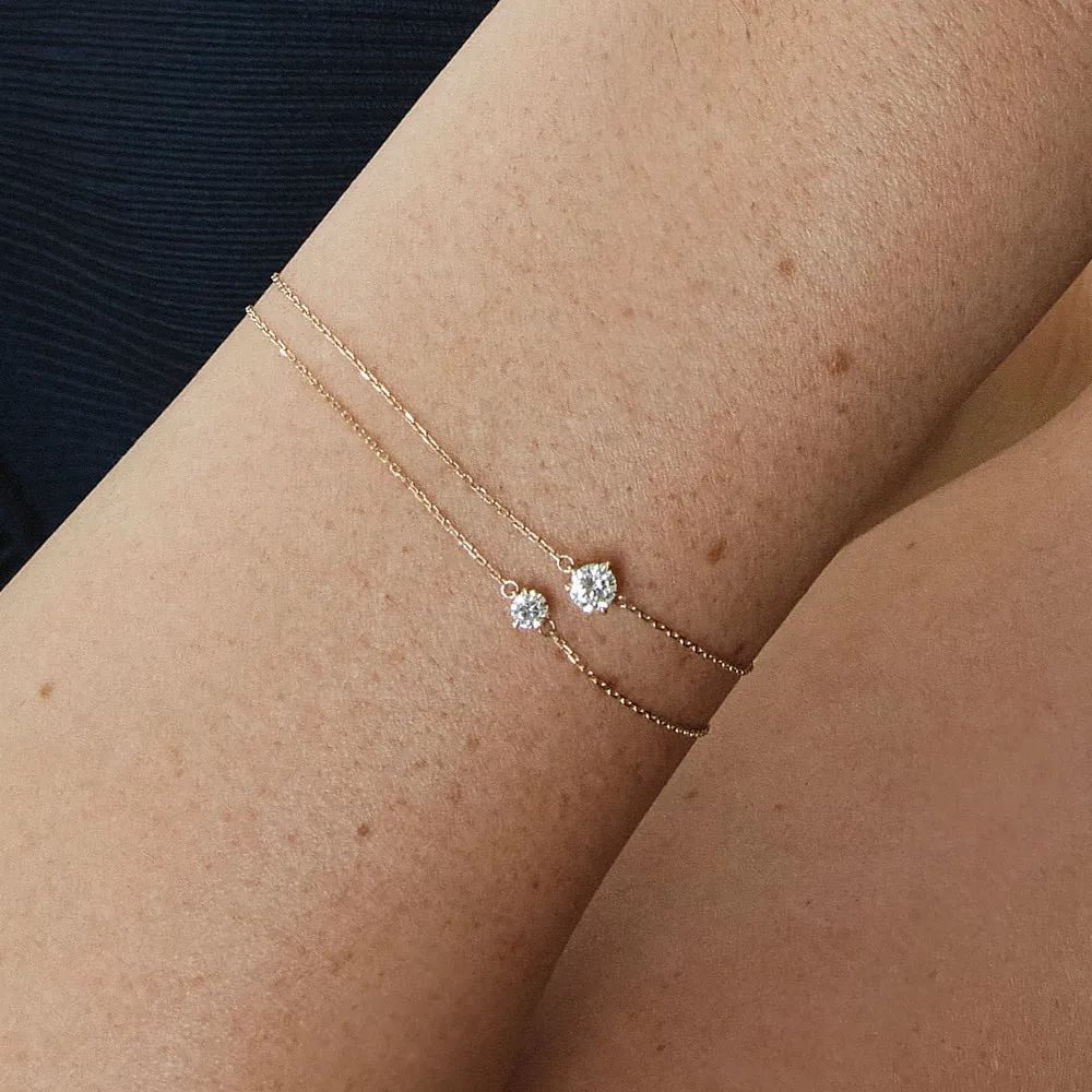 Laboratory-Grown Diamond 0.10ct Round Bracelet in 10k Gold