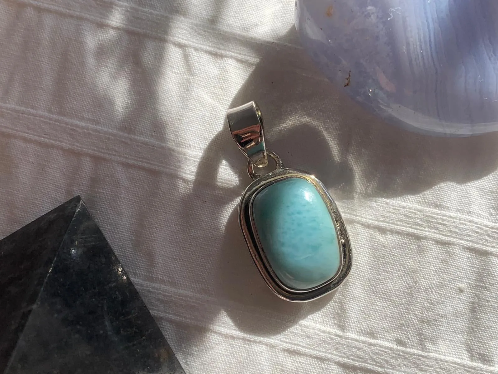 Larimar Brea Pendant - Small Rectangle