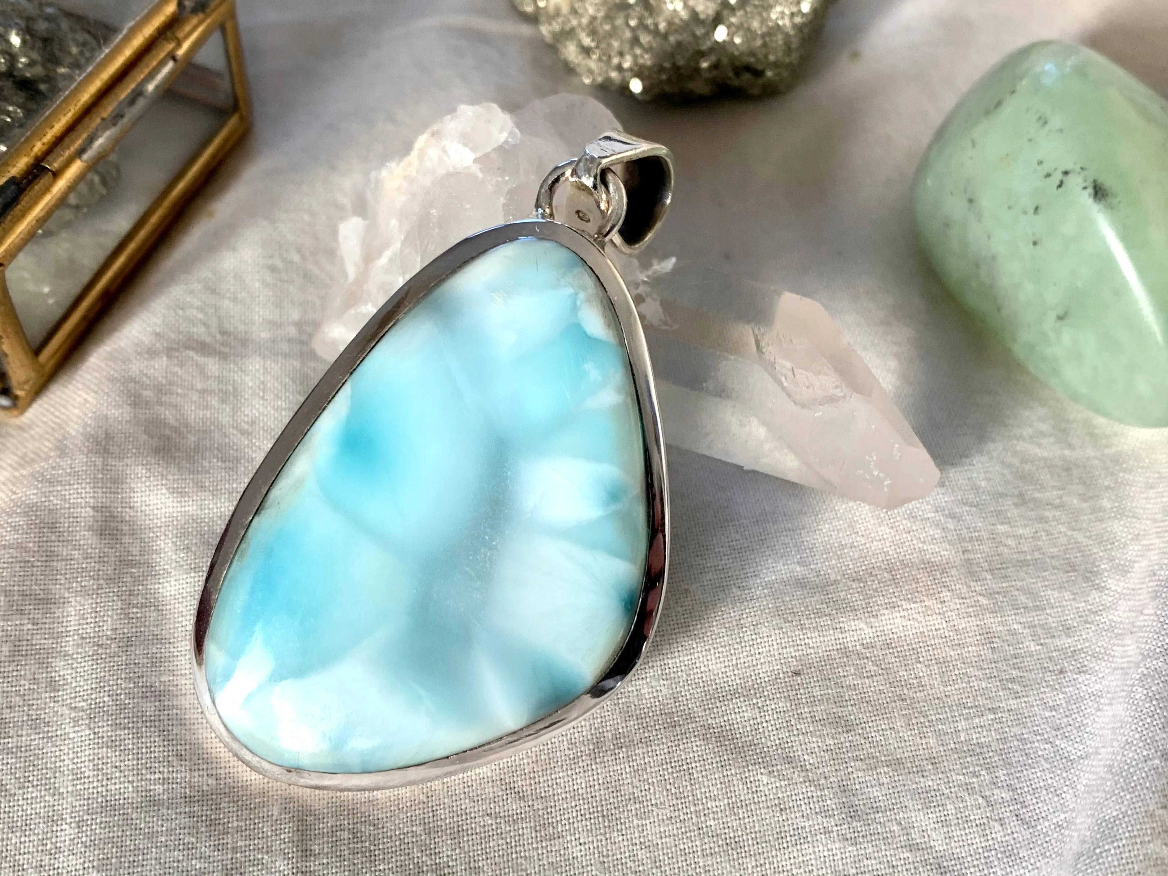 Larimar Naevia Pendant - Large Asymmetric (One of a kind)