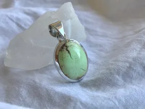 Lemon Chrysoprase Naevia Pendant - Oval