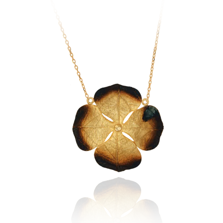 Lily Pad with Ember Detail Pendant