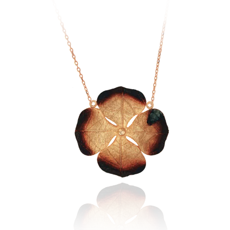 Lily Pad with Ember Detail Pendant