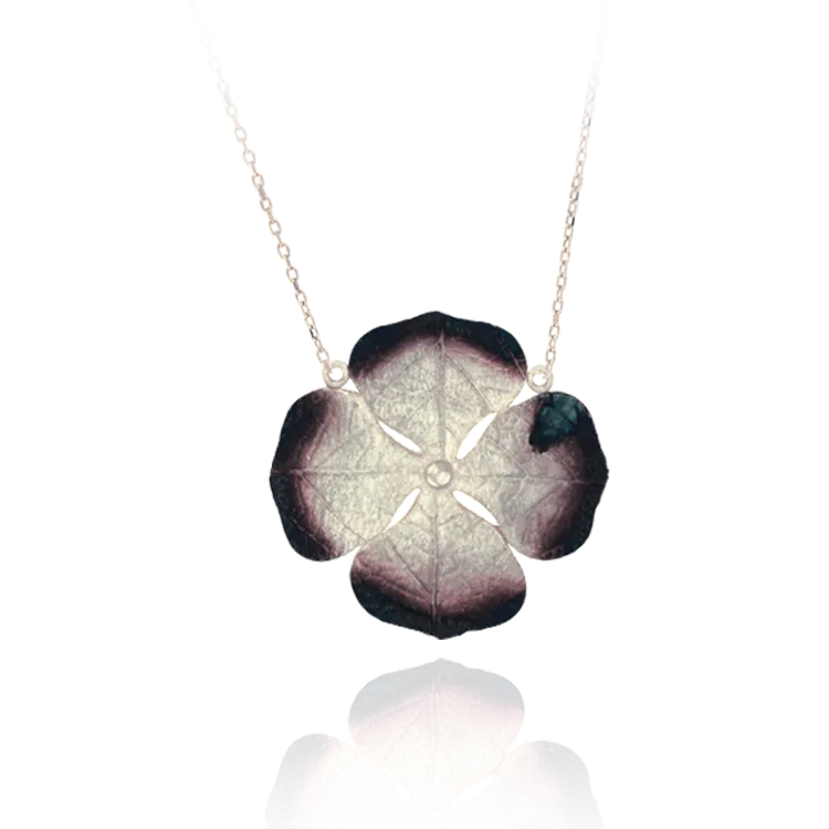 Lily Pad with Ember Detail Pendant