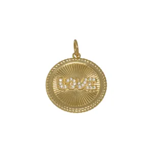 LOVE Zirconia Pendant | Gold