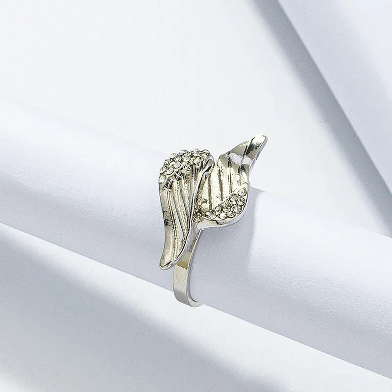 Luxurious European-American Summer Accessories: Angel Wings Diamond Ring - Vienna Verve Collection