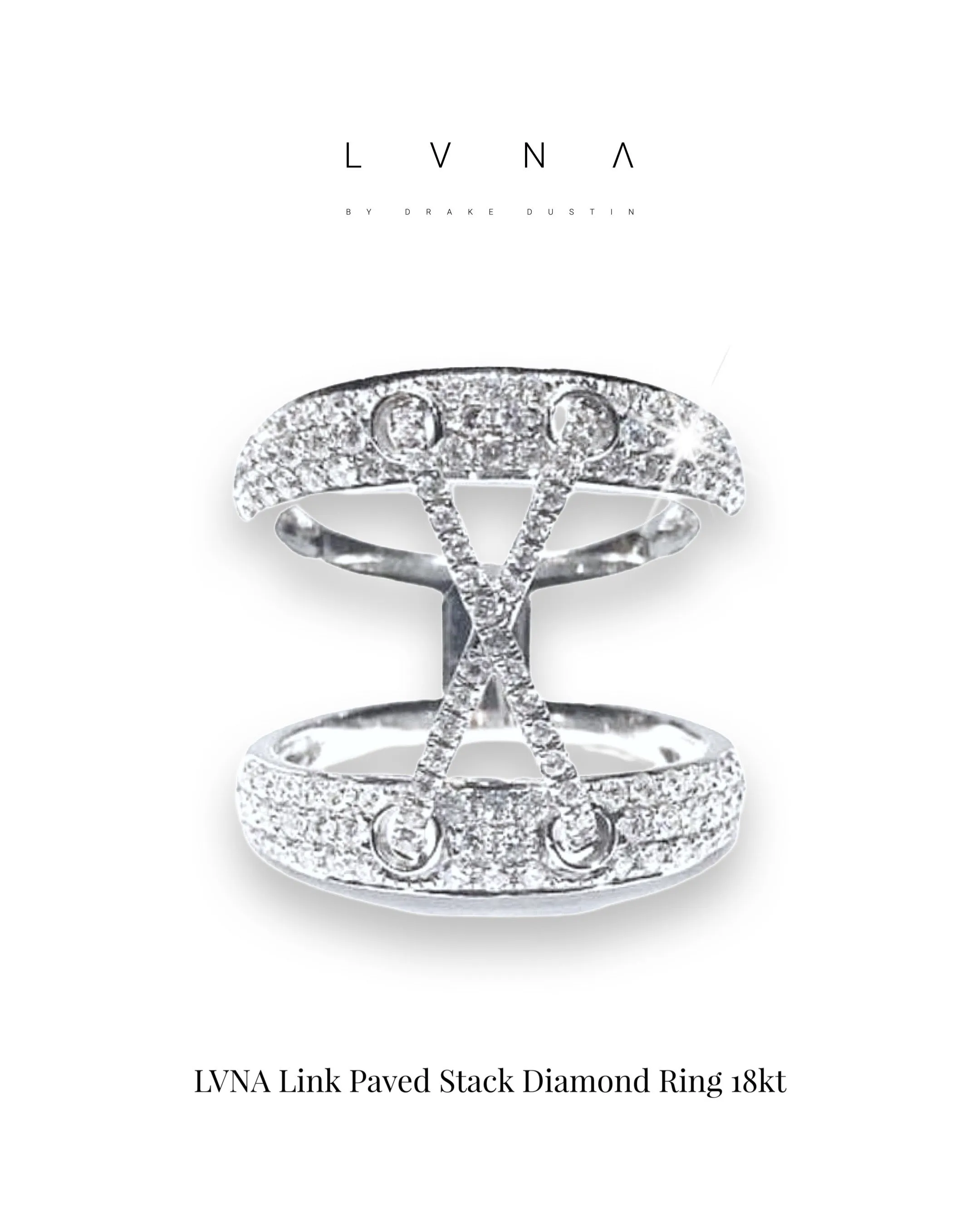 #LVNA2024 | LVNA Signatures Unisex Link Paved Stack Diamond Ring 18kt