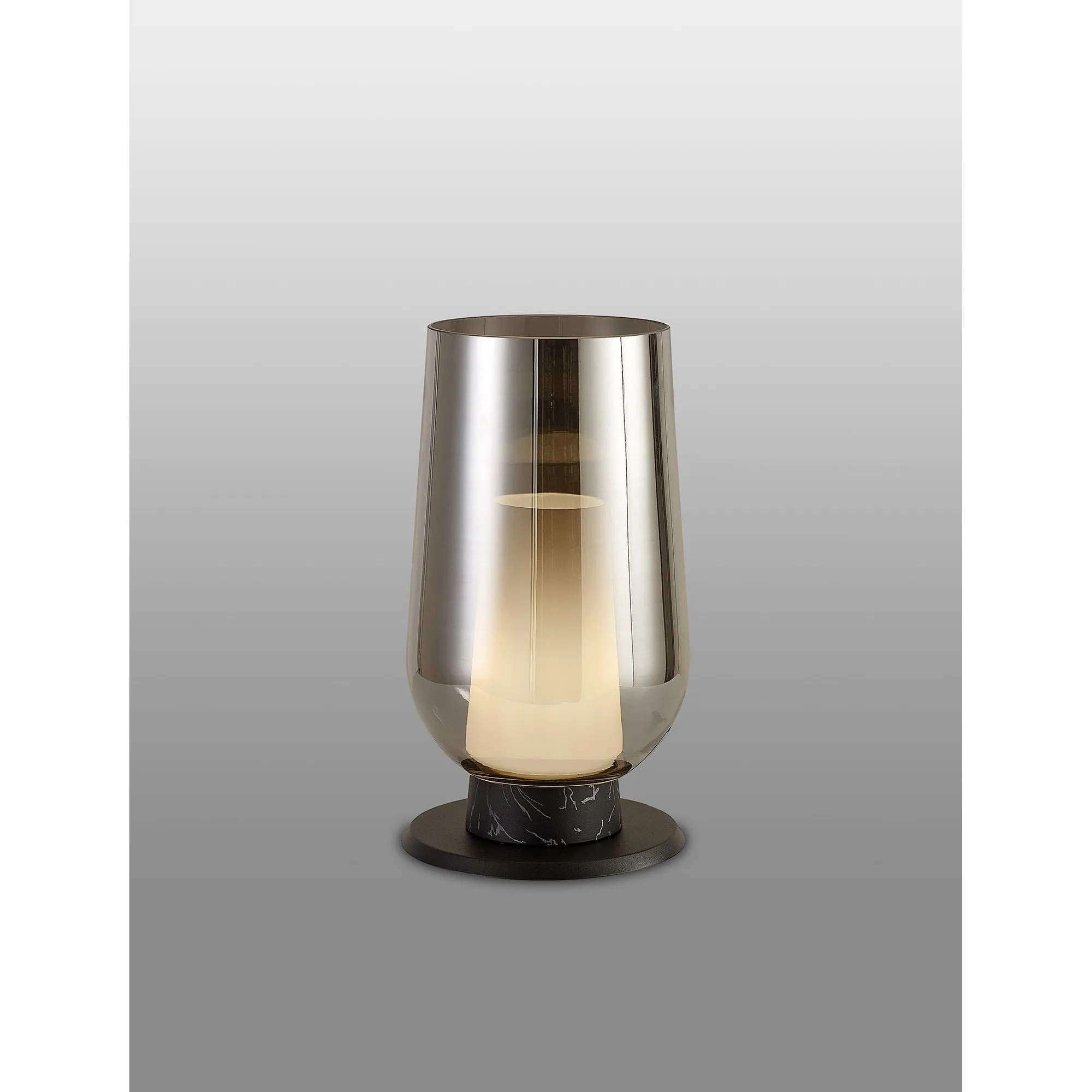 Mantra M8289 Nora Table Lamp Black/Black Marble/Chrome Glass With Frosted Inner