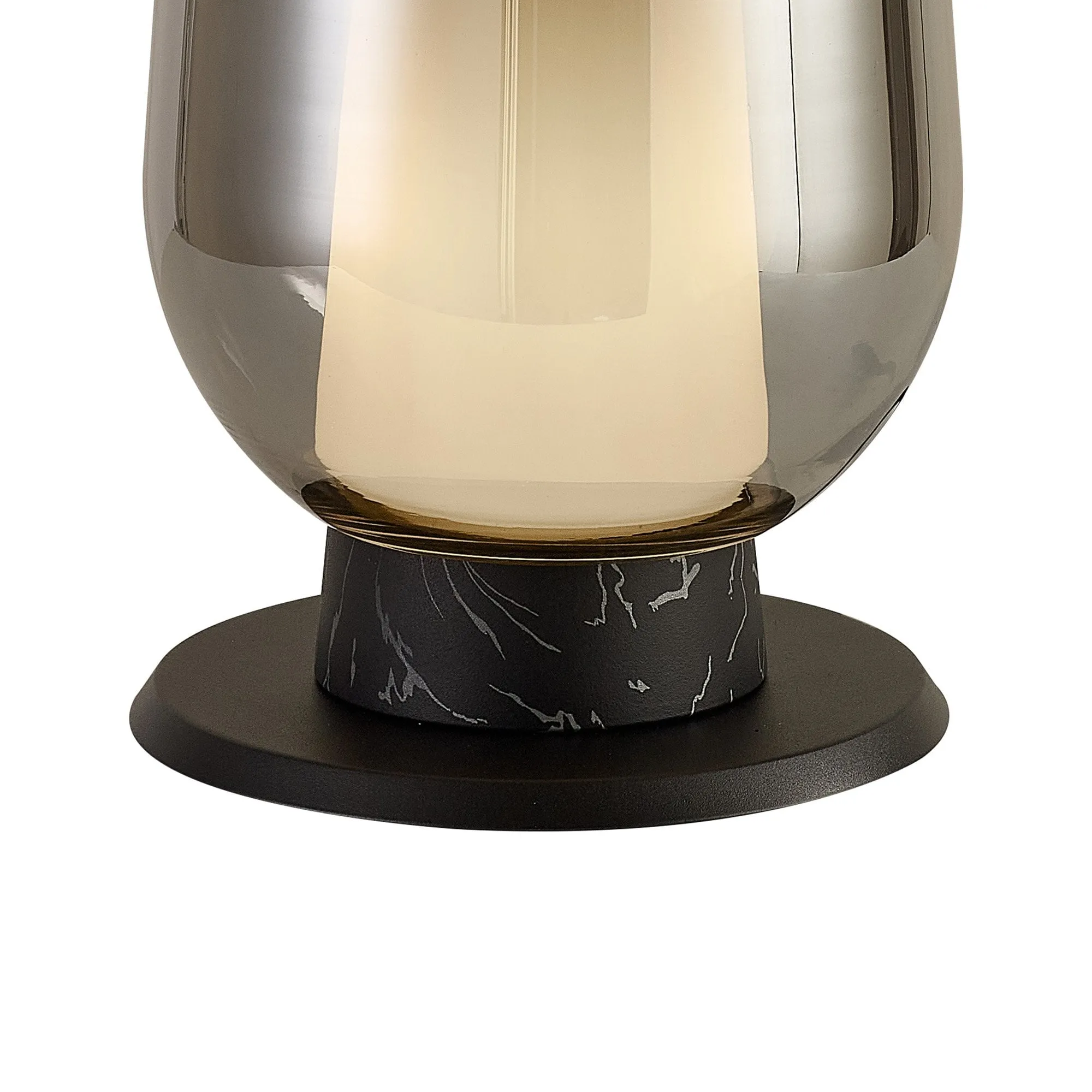 Mantra M8289 Nora Table Lamp Black/Black Marble/Chrome Glass With Frosted Inner