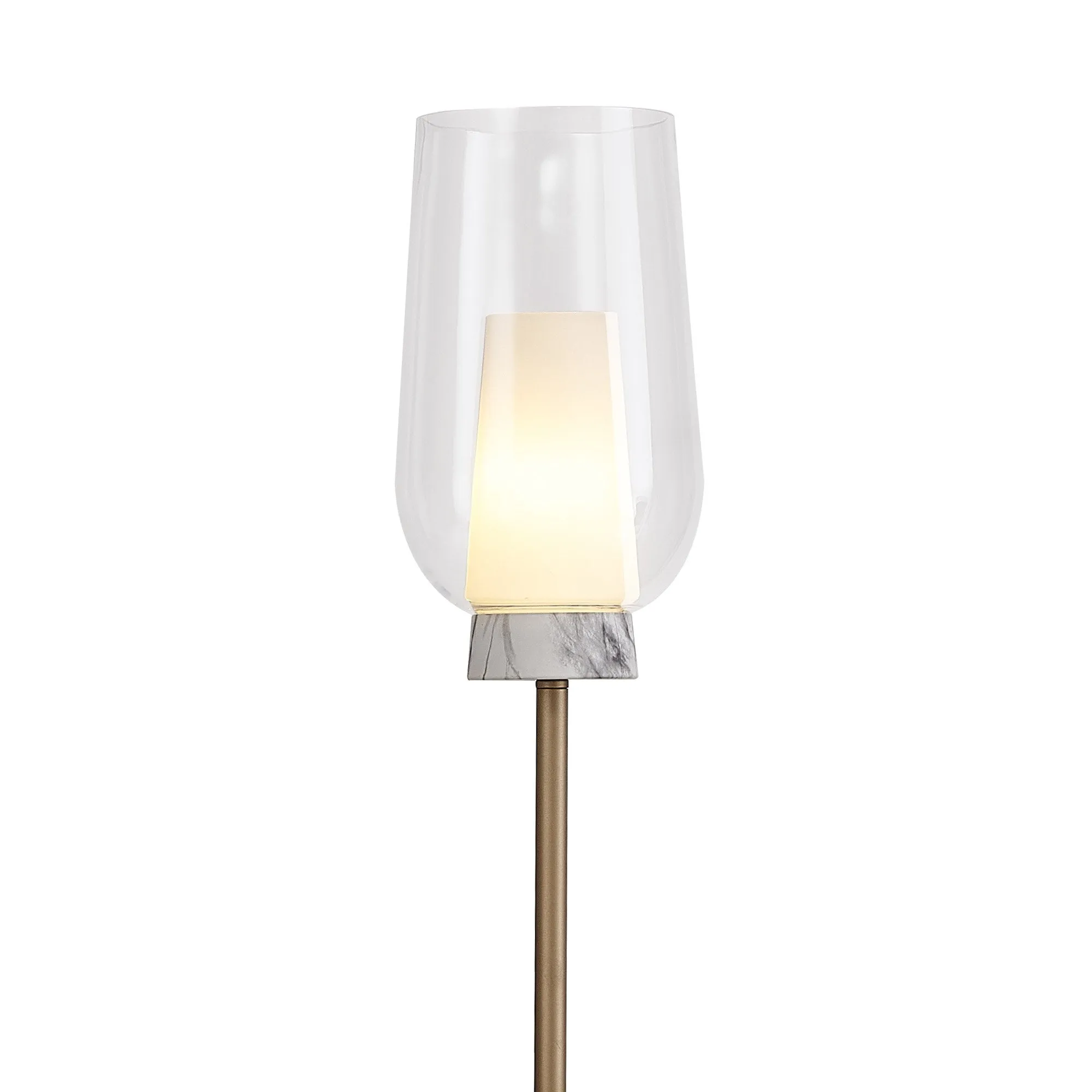 Mantra M8402 Nora Floor Lamp Gold/White/Clear Glass With Frosted Inner