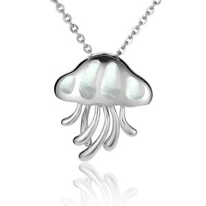 Mother of Pearl Crystal Jellyfish Pendant