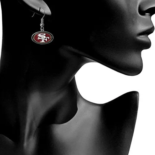 NFL Siskiyou Sports Womens San Francisco 49ers Dangle Earrings One Size Team Color