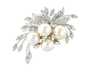 Nola Crystal and Pearl Brooch