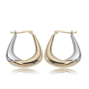 Overlap Hoop Earrings 14Kt, Two Tone