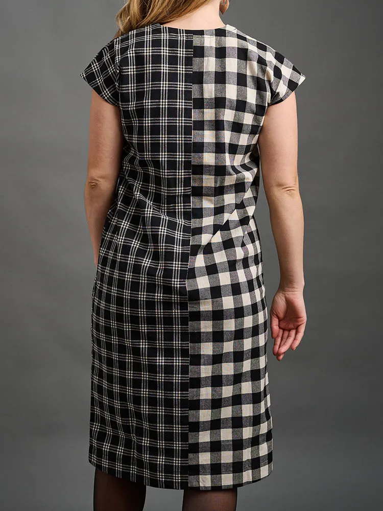 Padma Pocket Dress - Black and White Mix