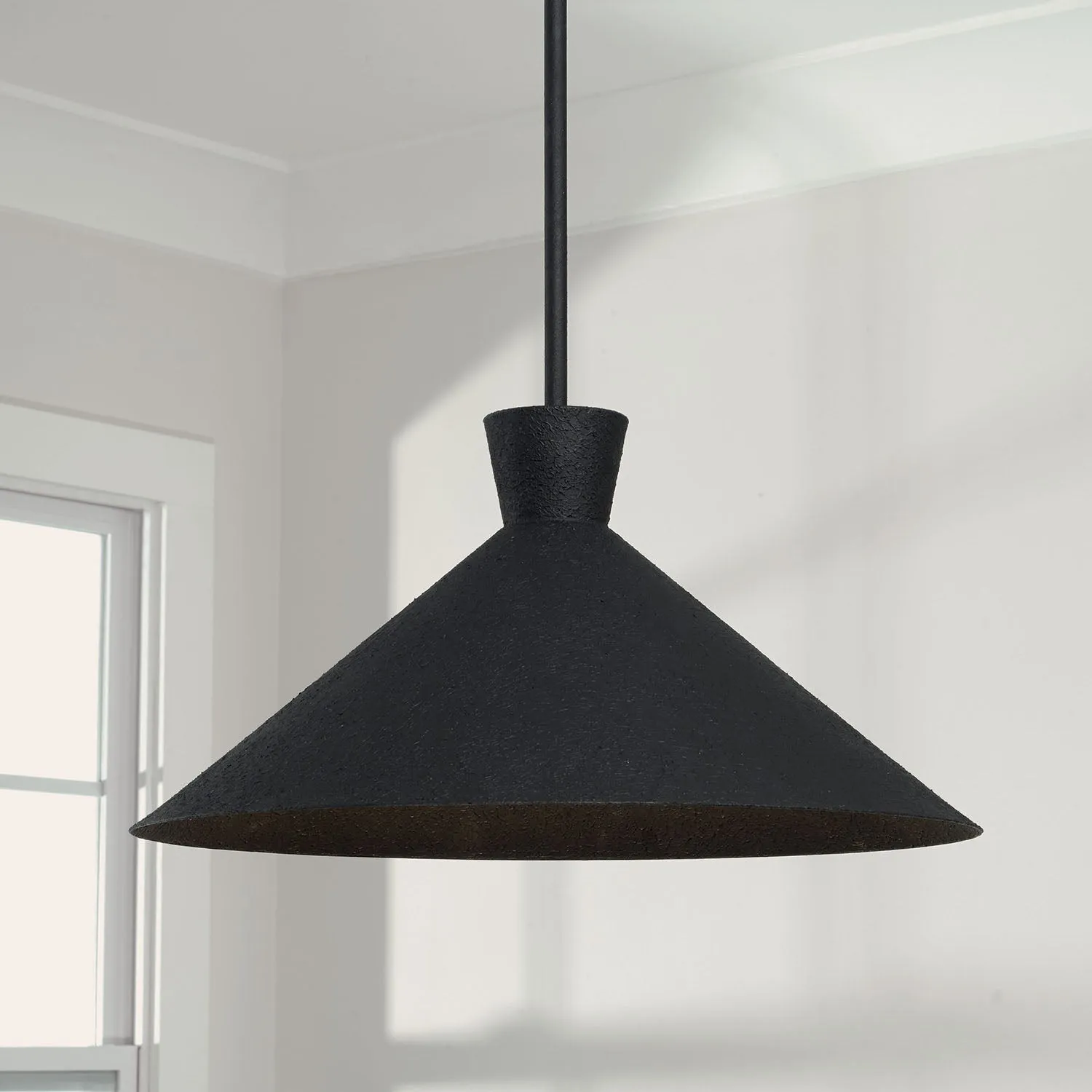 PALOMA 1-LIGHT METAL PENDANT, TEXTURED BLACK