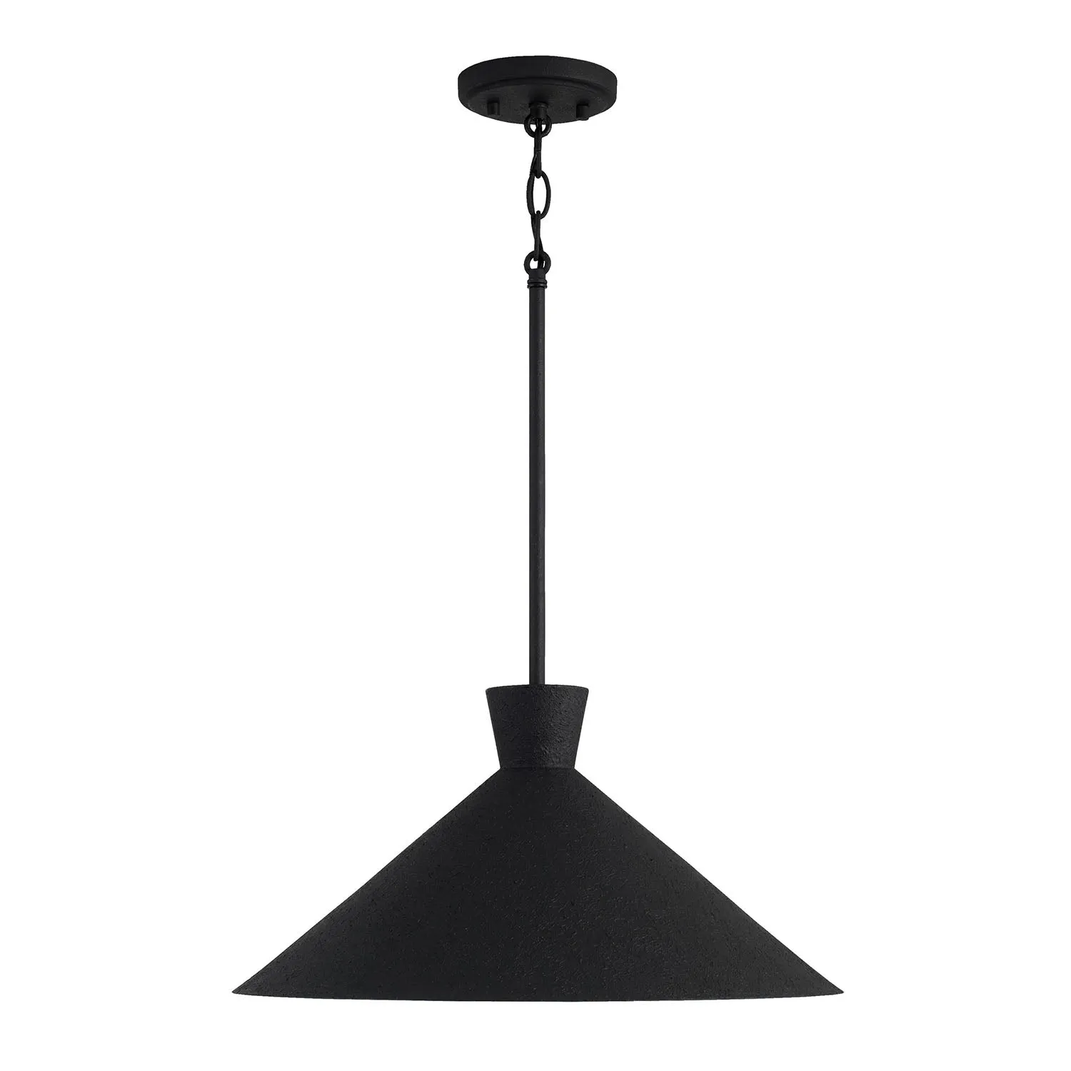 PALOMA 1-LIGHT METAL PENDANT, TEXTURED BLACK