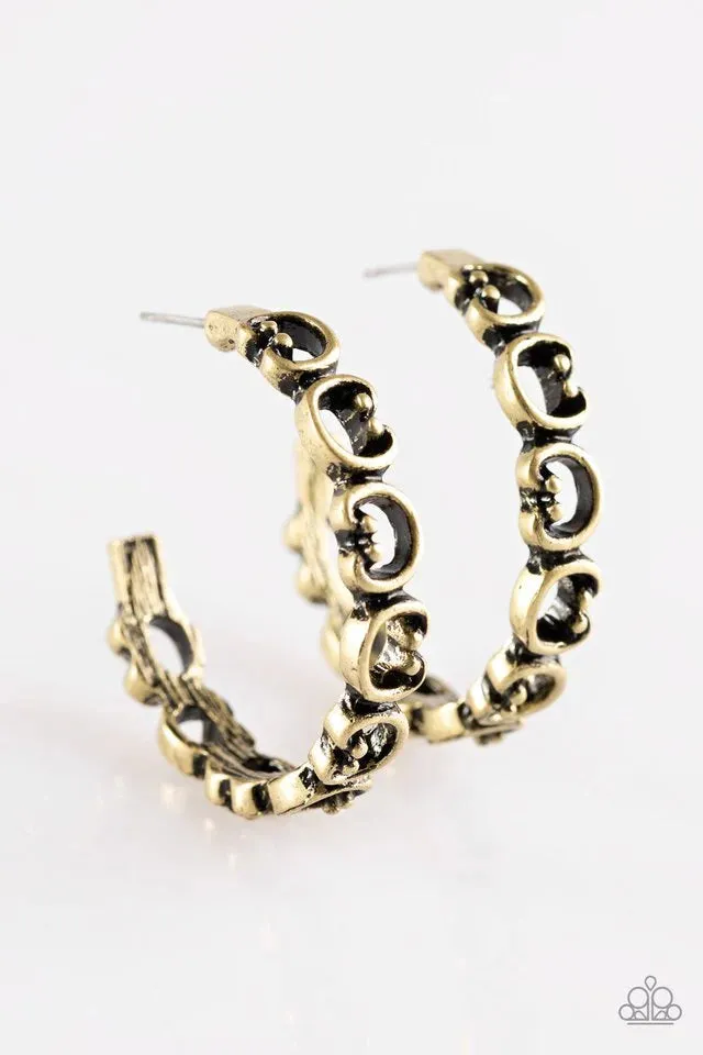 Paparazzi Earring ~ A Big Flirt - Brass