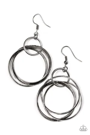 Paparazzi Earring ~ Dizzying Dynamics - Black