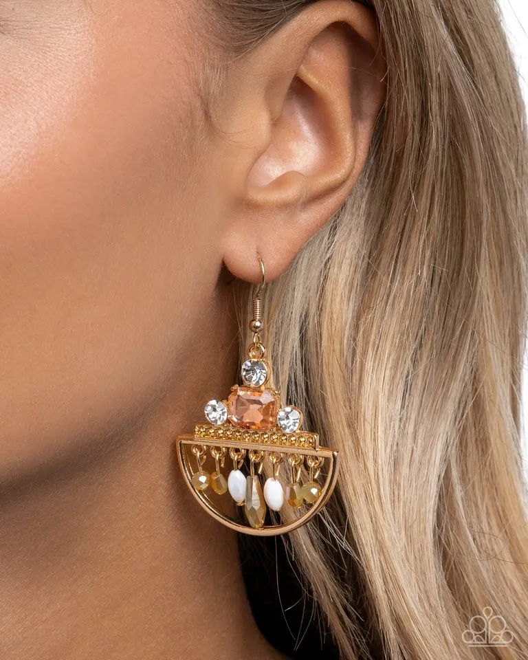 Paparazzi Earring ~ Metropolitan Majesty - Gold