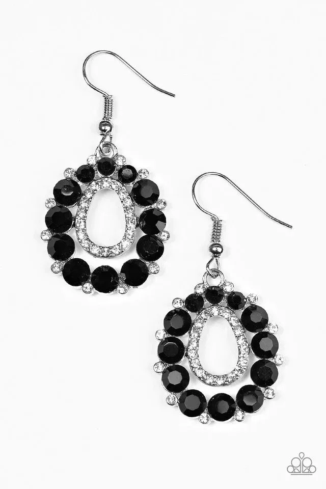 Paparazzi Earring ~ Struck By Sparkle - Black