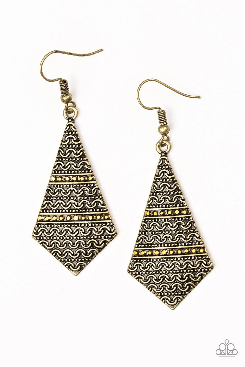 Paparazzi Earring ~ Terra Trending - Brass