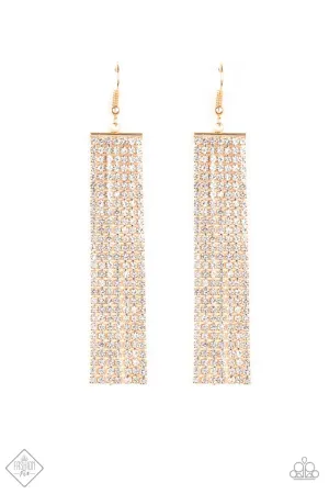 Paparazzi Earring ~ Top-Down Shimmer - Gold