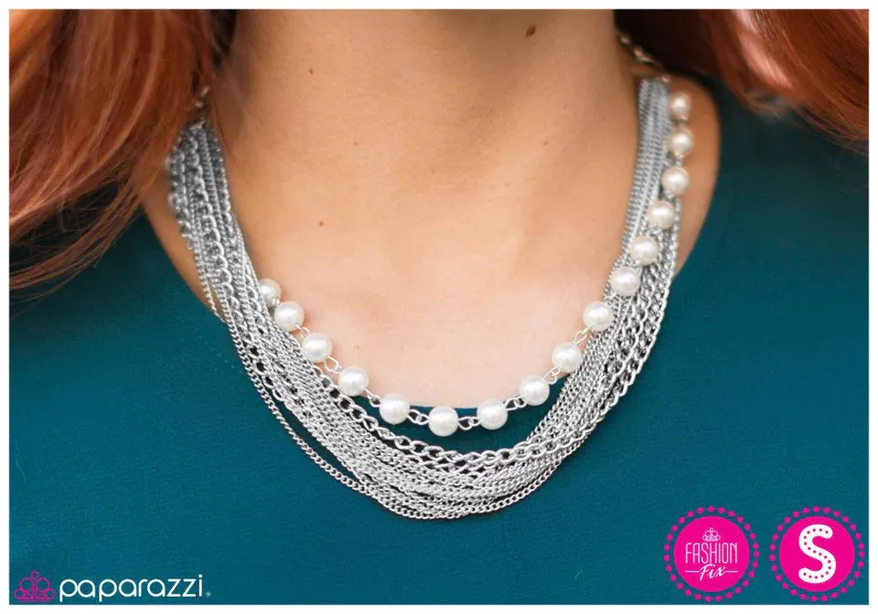 Paparazzi Necklace ~ Stranded - White