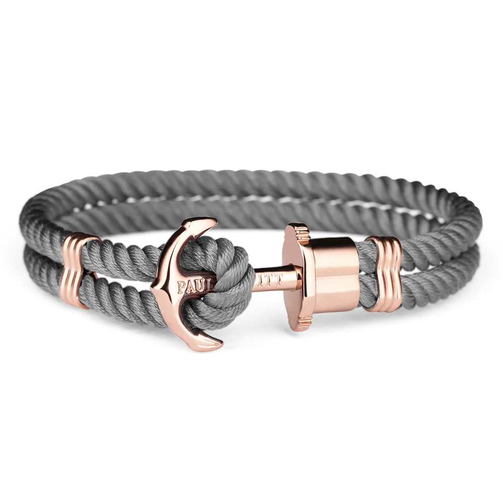 Paul Hewitt Phrep Nylon Rose Gold / Grey Bracelet - XL