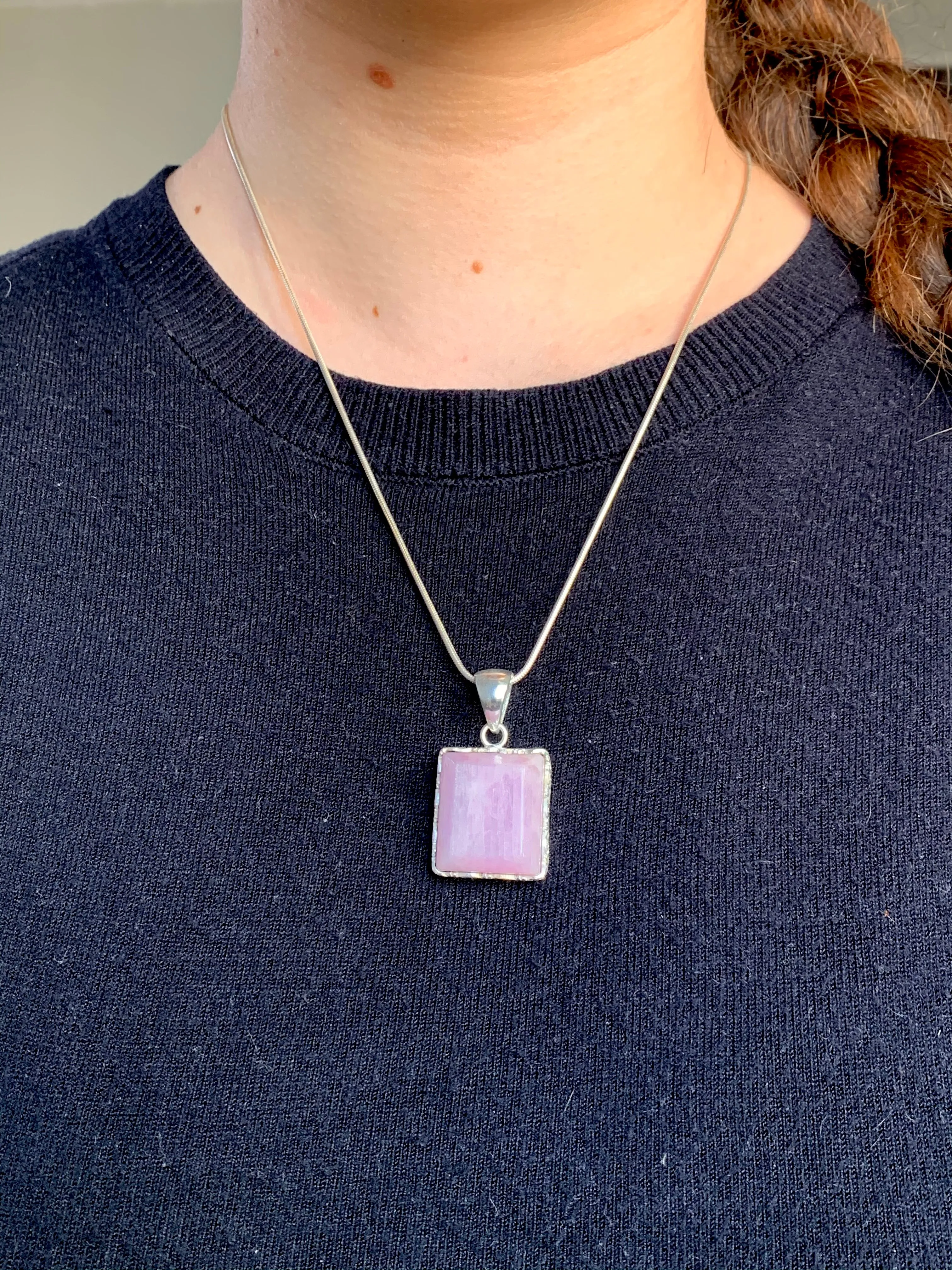 Pink Kunzite Lilith Pendant - Square