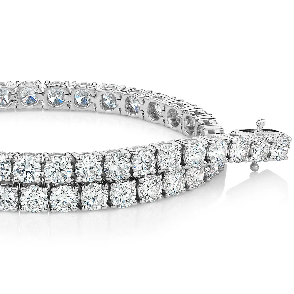 Premium Laboratory Created Diamond, 7 carat TW round brilliant tennis bracelet in 18 carat white gold