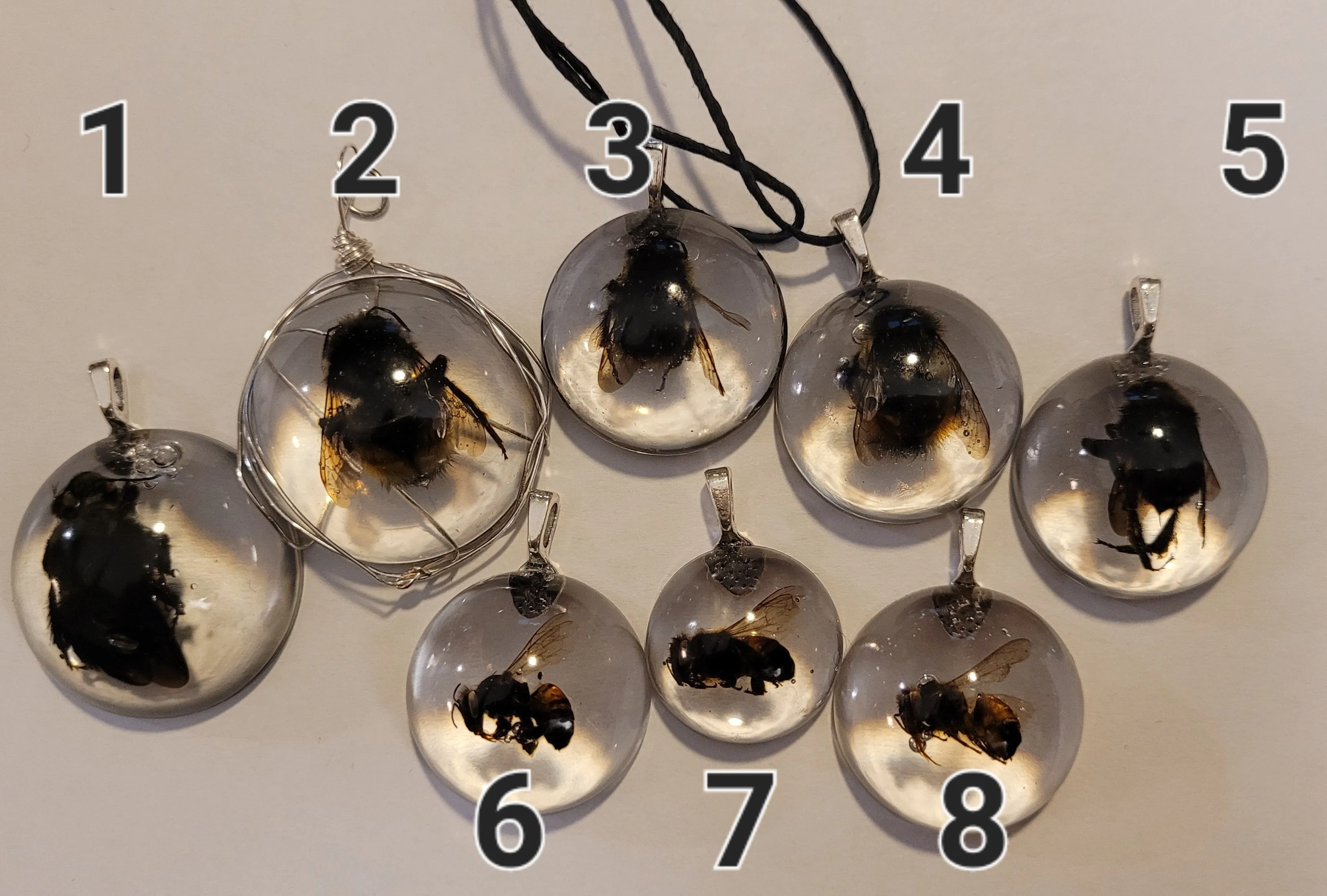 Resin Pendants Insects Bees