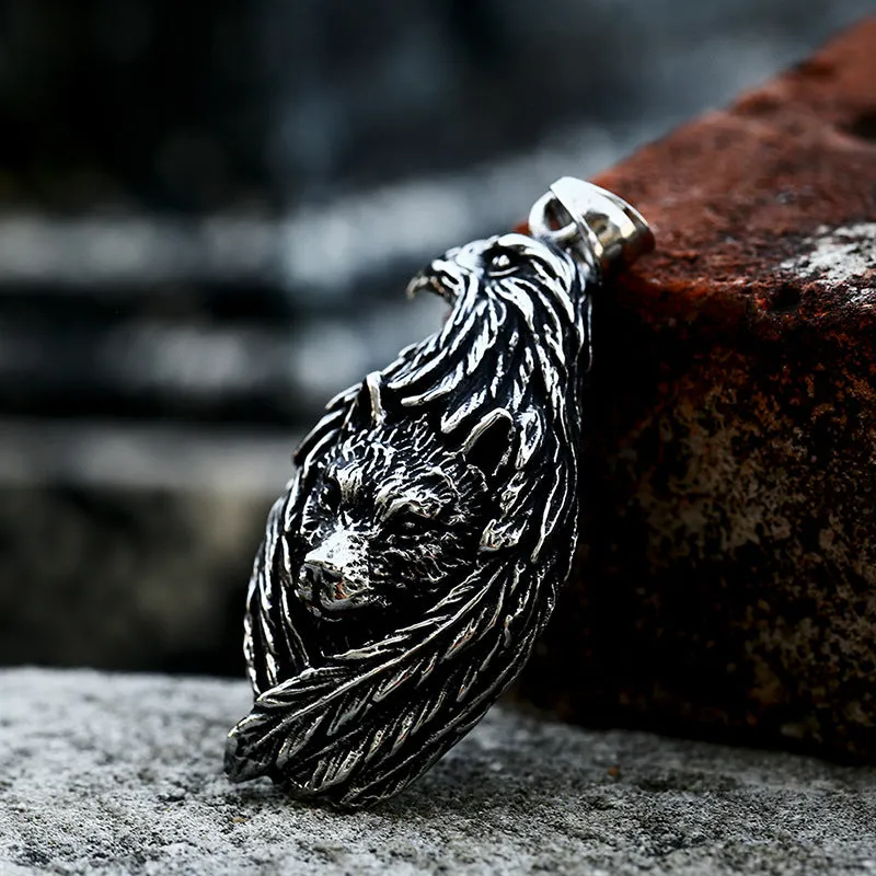 Retro Titanium Steel Wolf Head Pendant & Stainless Steel Owl Accessories for Men - Wholesale Collection