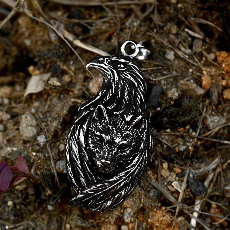 Retro Titanium Steel Wolf Head Pendant & Stainless Steel Owl Accessories for Men - Wholesale Collection