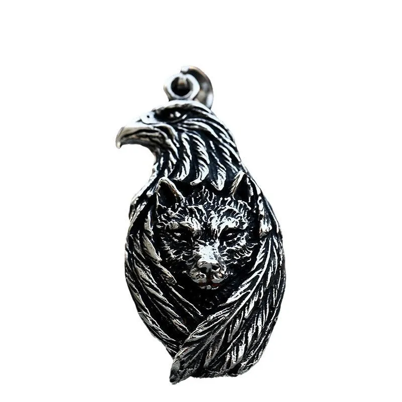 Retro Titanium Steel Wolf Head Pendant & Stainless Steel Owl Accessories for Men - Wholesale Collection