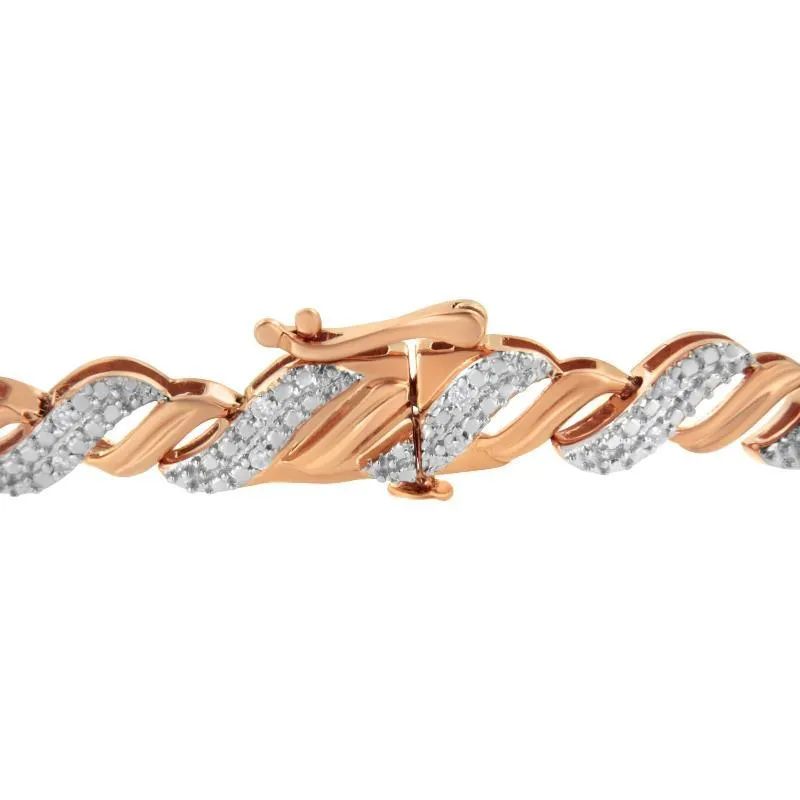 Rose Gold Plated Sterling Silver cttw Round-Cut