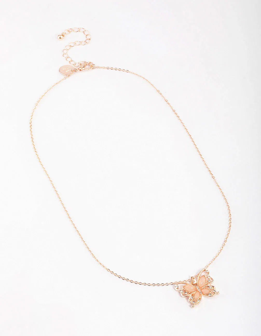 Rose Gold Statement Butterfly Necklace