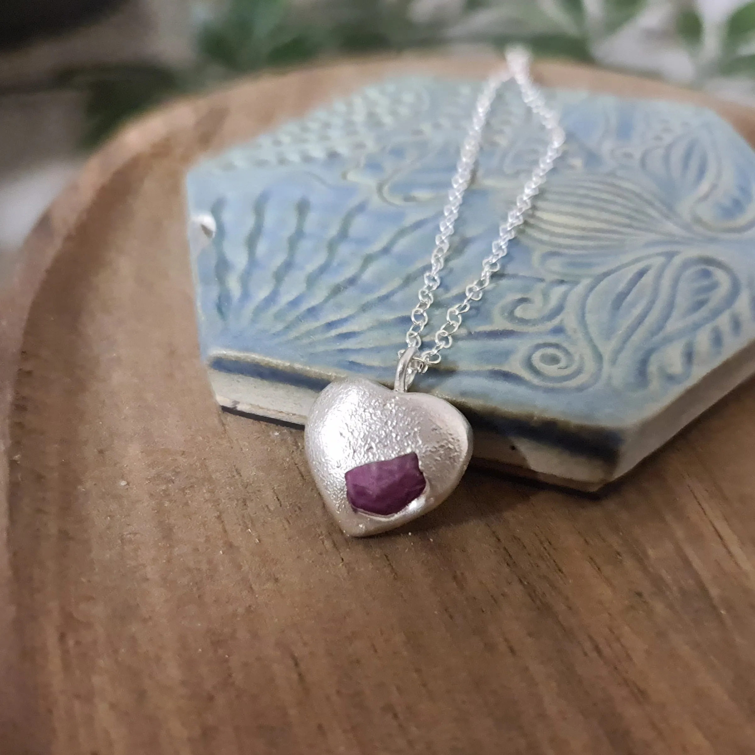 Ruby Heart Pendant Too