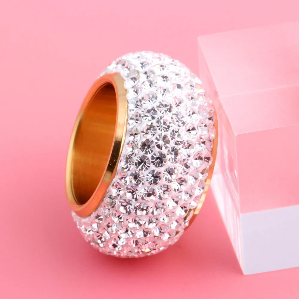 shining full rhinestone finger rings for woman luxurious paragraph fashion new 18K gold plated