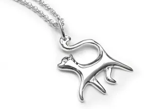 Silver Pendant - Prancing Cat