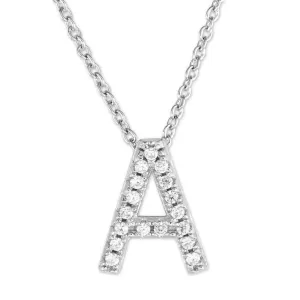 Small Initial Necklace With Micro Pave CZ Stones