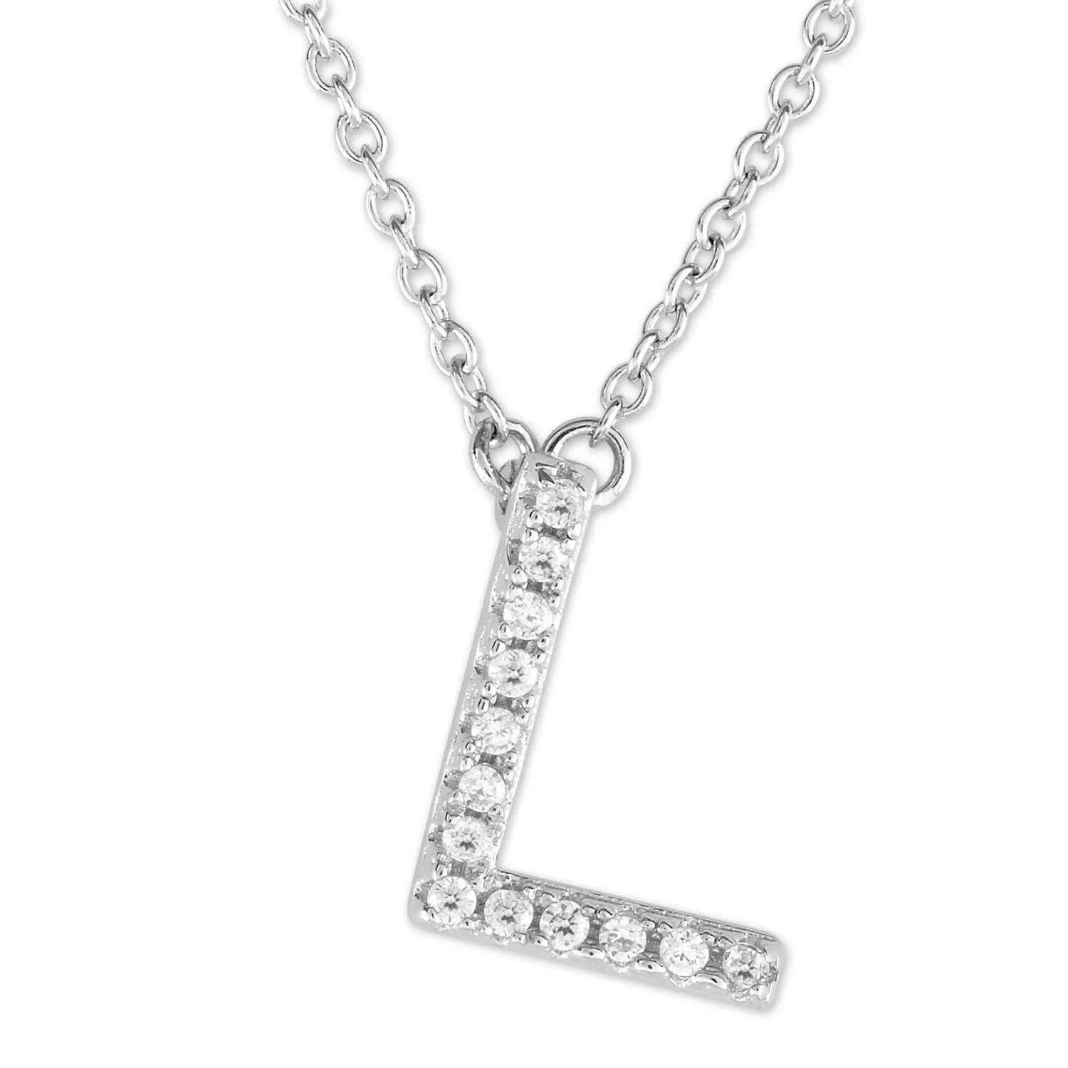 Small Initial Necklace With Micro Pave CZ Stones