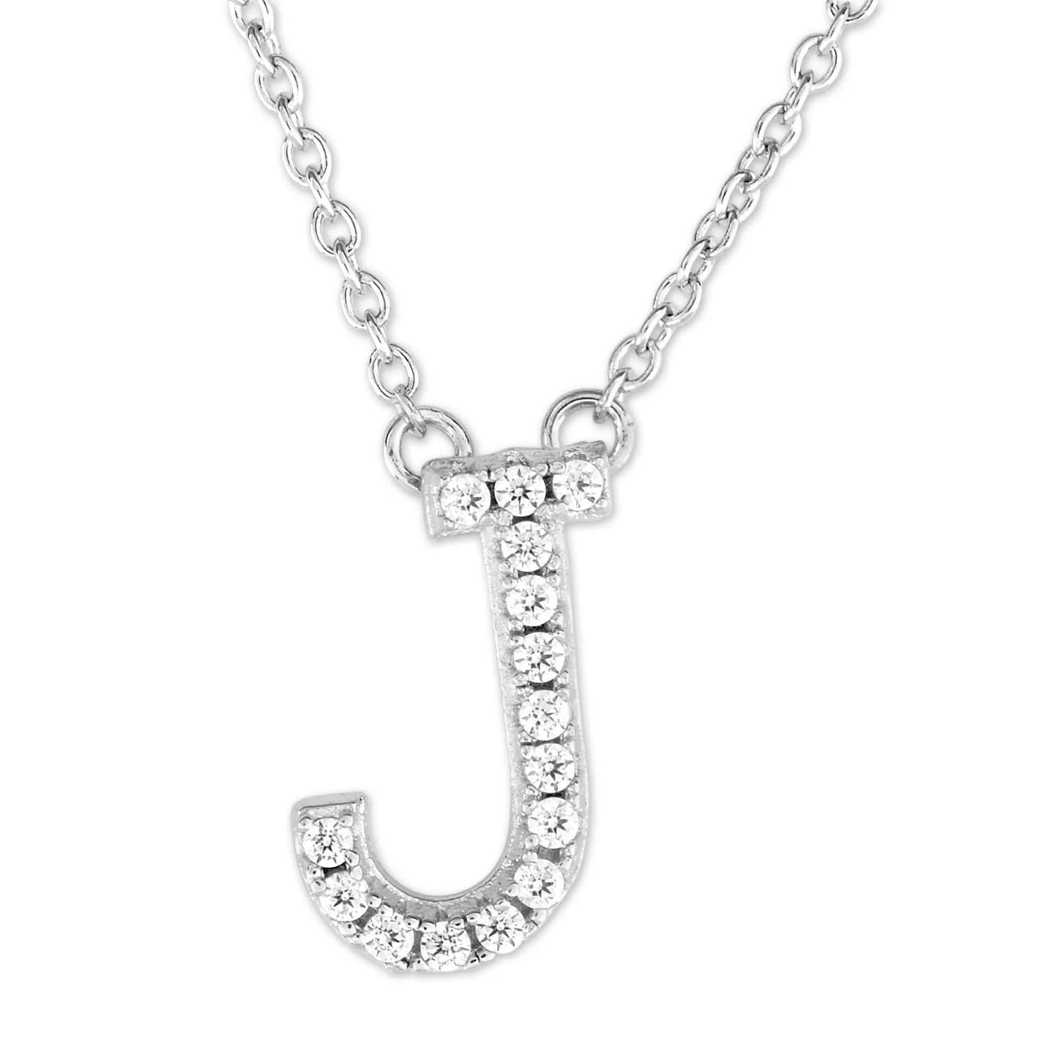 Small Initial Necklace With Micro Pave CZ Stones